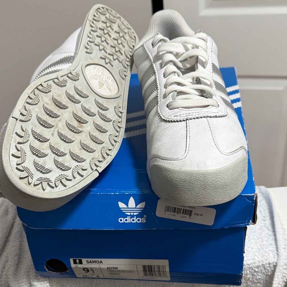 Adidas Gray and White Samoa Sneakers worn once